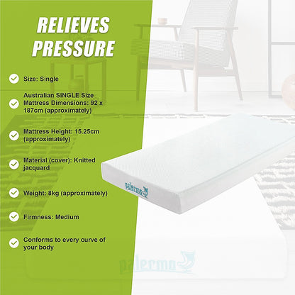 Single Green Tea Memory Foam Mattress - Cooling Comfort with CertiPUR-US Certified Foam V63-826521