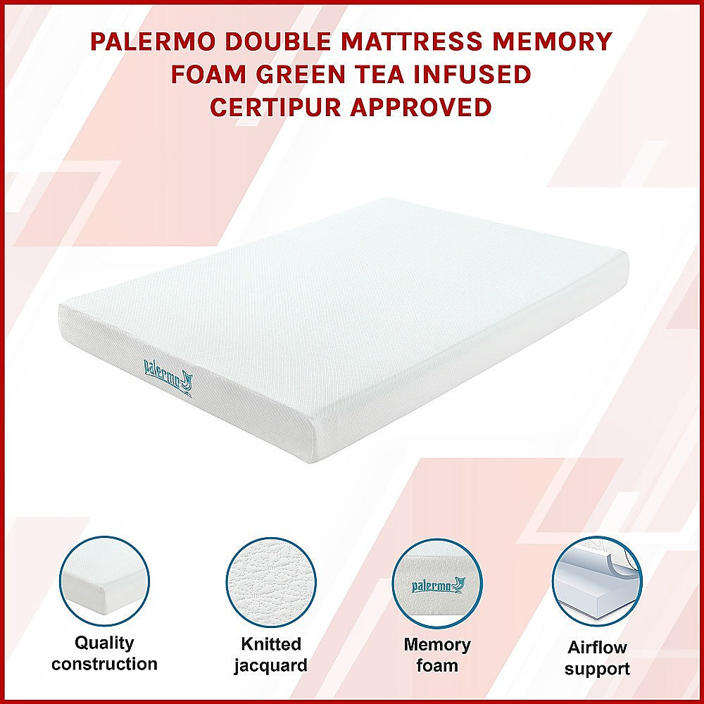 Double Green Tea Memory Foam Mattress - Cooling Comfort with CertiPUR-US Certified Foam V63-826541