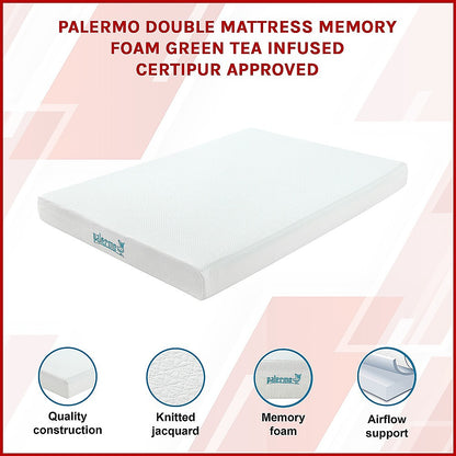 Double Green Tea Memory Foam Mattress - Cooling Comfort with CertiPUR-US Certified Foam V63-826541