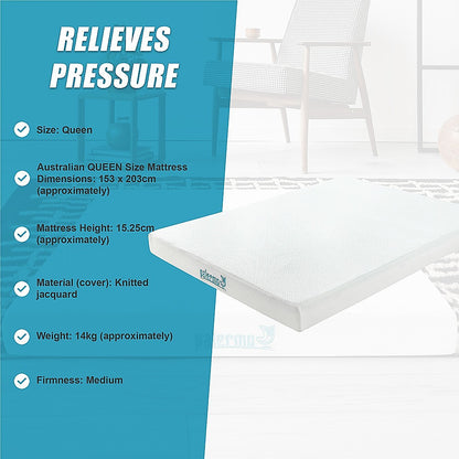 Queen Green Tea Memory Foam Mattress - Cooling Comfort with CertiPUR-US Certified Foam V63-826551