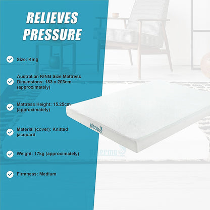 King Green Tea Memory Foam Mattress - Cooling Comfort with CertiPUR-US Certified Foam V63-826561