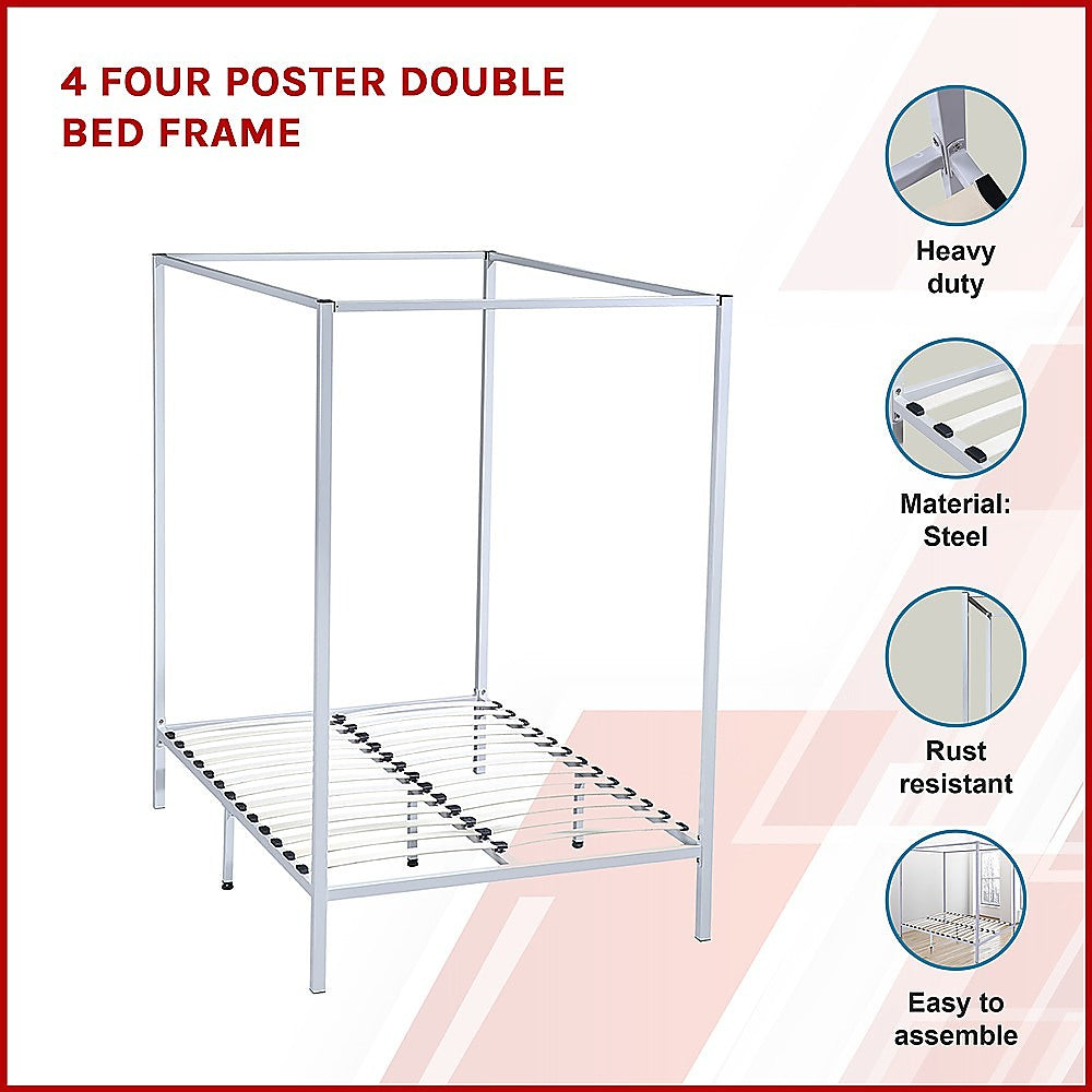 Cream Double Four Poster Bed Frame