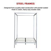 Cream Double Four Poster Bed Frame