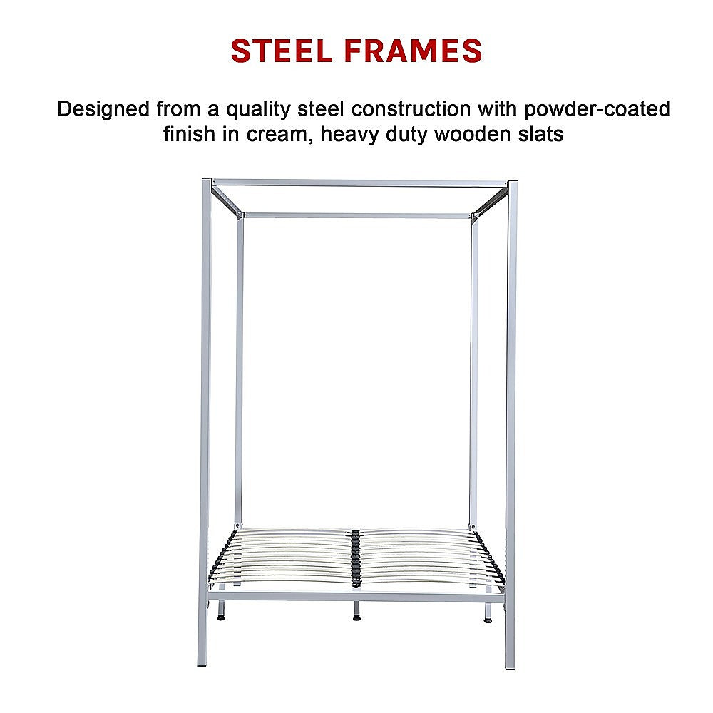 Cream Double Four Poster Bed Frame