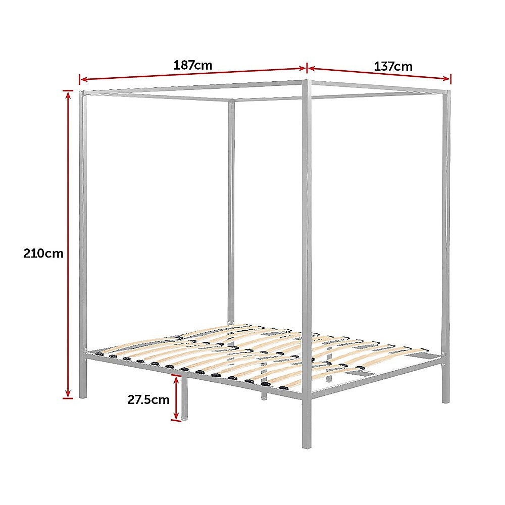 Cream Double Four Poster Bed Frame