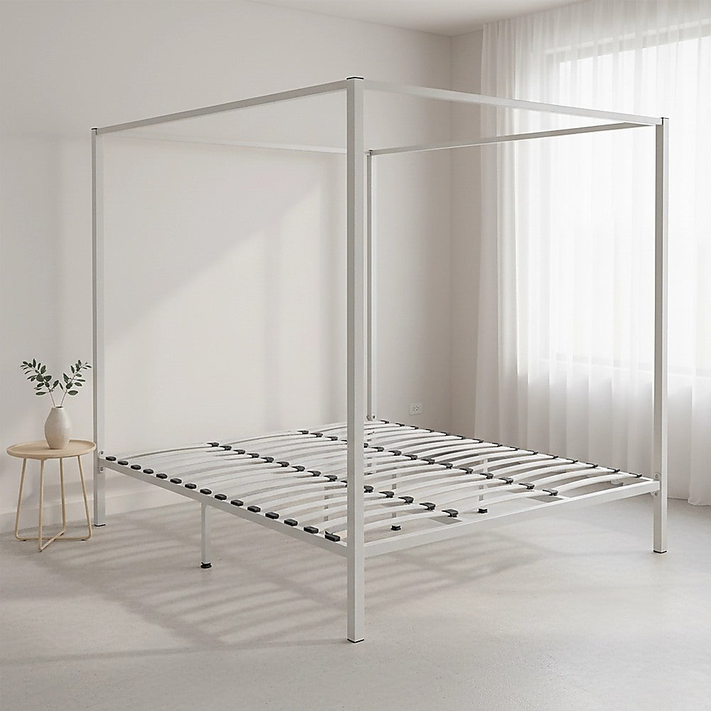 Cream King Four Poster Bed Frame