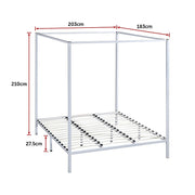 Cream King Four Poster Bed Frame