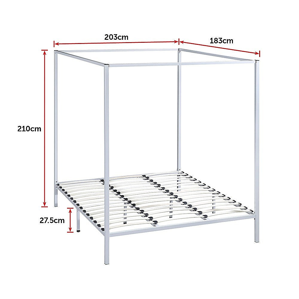 Cream King Four Poster Bed Frame