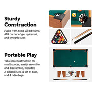 Kids Mini Billiard Table Game Toy Wooden Snooker Pool Home Fun Birthday Gift V63-826721