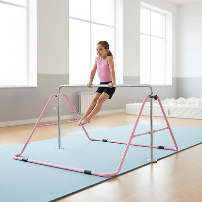 Kids Gymnastics Bars Training Horizontal Bar Monkey Kip Bar Pink V63-826761