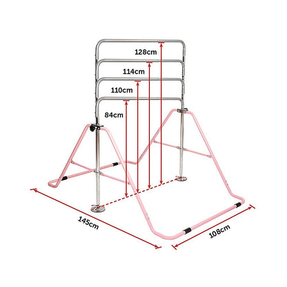 Kids Gymnastics Bars Training Horizontal Bar Monkey Kip Bar Pink V63-826761