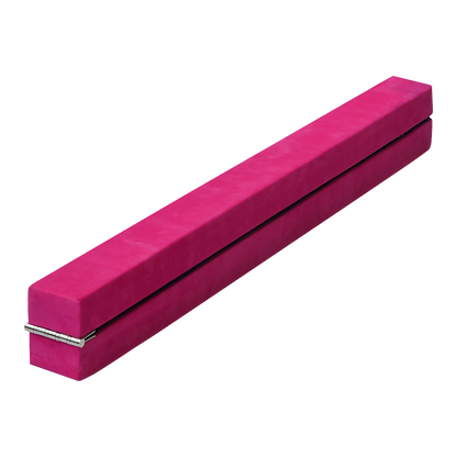 2.2m Gymnastics Folding Balance Beam Pink Synthetic Suede V63-826771