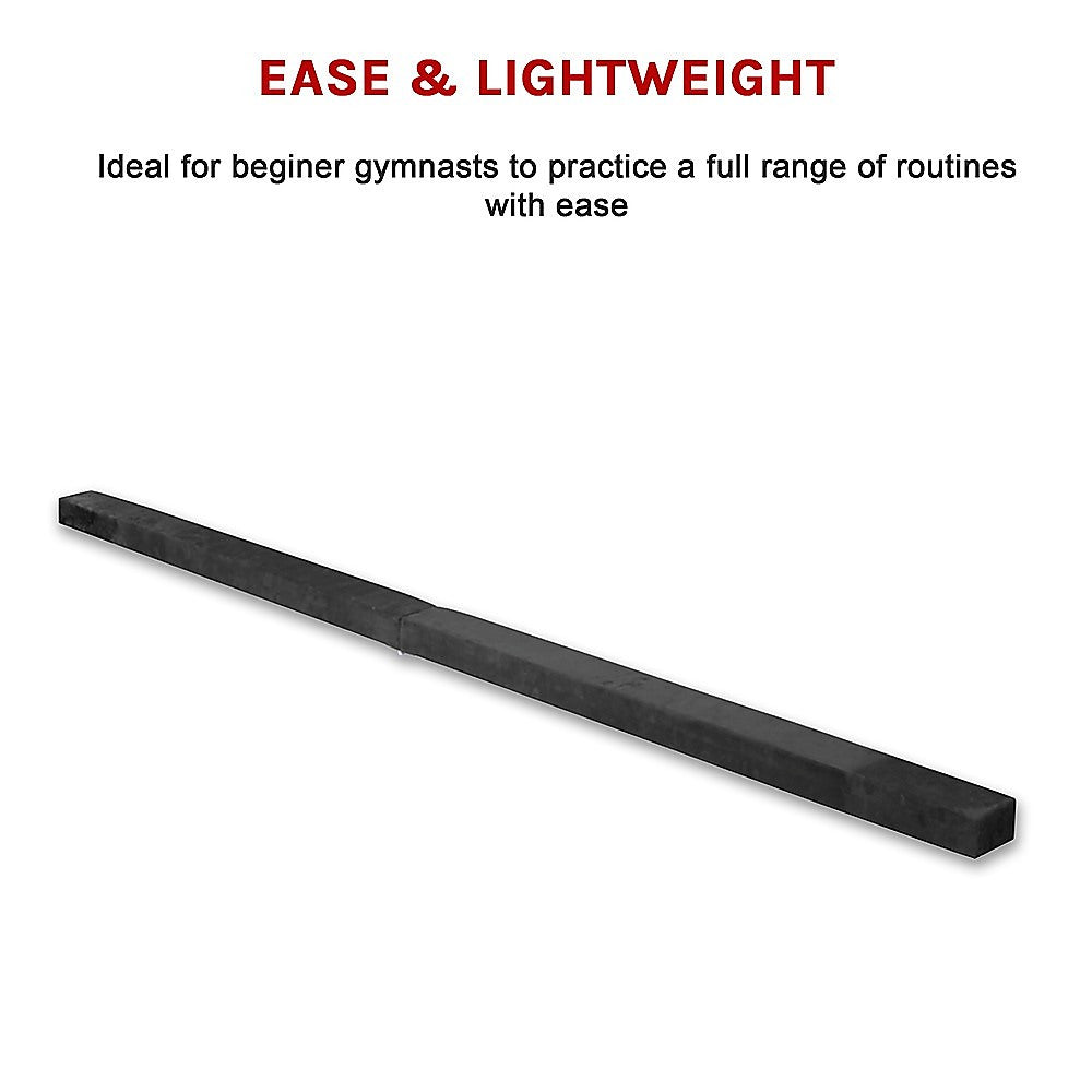 2.2m Gymnastics Folding Balance Beam Black Synthetic Suede V63-826781