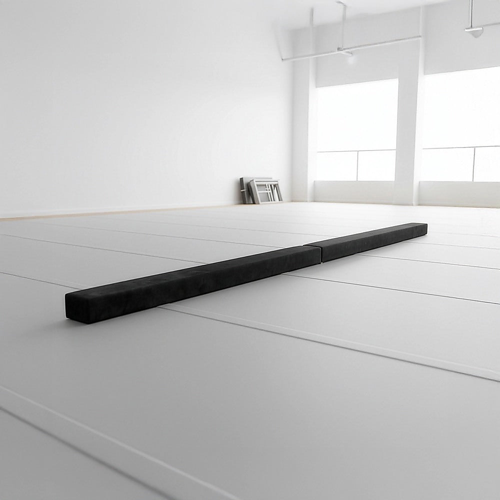 2.2m Gymnastics Folding Balance Beam Black Synthetic Suede V63-826781