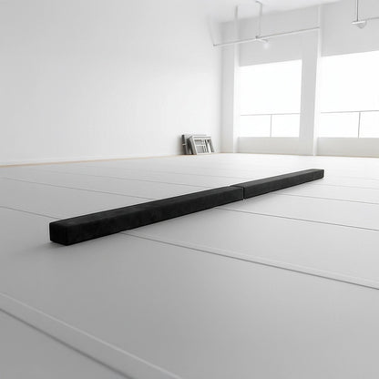 2.2m Gymnastics Folding Balance Beam Black Synthetic Suede V63-826781