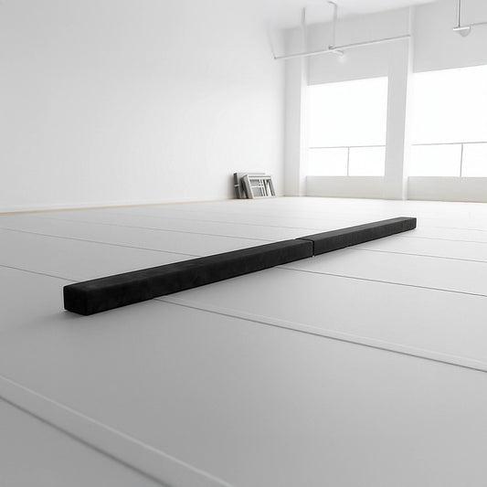 2.2m Gymnastics Folding Balance Beam Black Synthetic Suede V63-826781