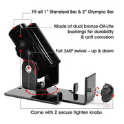 Landmine T Bar Row Platform 360 Degree Swivel for 1 & 2 Inch Bars Olympic V63-826801