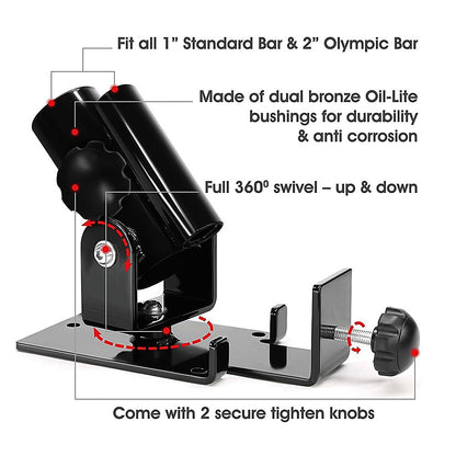 Landmine T Bar Row Platform 360 Degree Swivel for 1 & 2 Inch Bars Olympic V63-826801