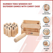 Number Toss Wooden Set Outdoor Games with Carry Case V63-826811
