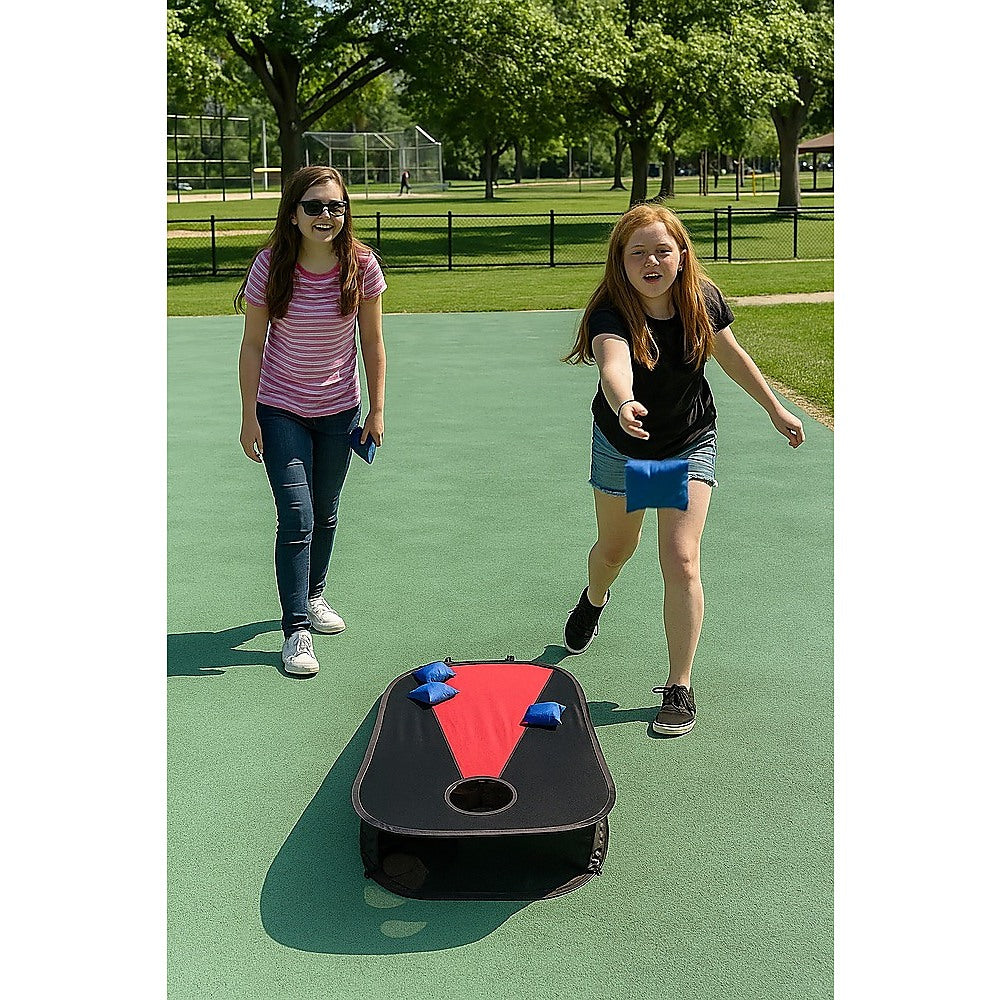 Collapsible Portable Corn Hole Boards With 8 Cornhole Bean Bags, Carry Case V63-826831