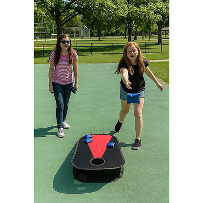 Collapsible Portable Corn Hole Boards With 8 Cornhole Bean Bags, Carry Case V63-826831