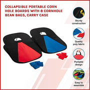 Collapsible Portable Corn Hole Boards With 8 Cornhole Bean Bags, Carry Case V63-826831