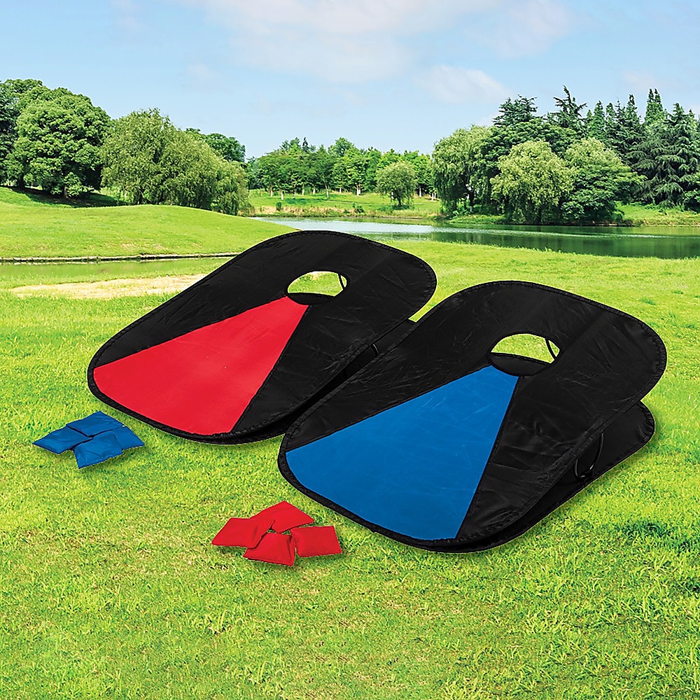 Collapsible Portable Corn Hole Boards With 8 Cornhole Bean Bags, Carry Case V63-826831
