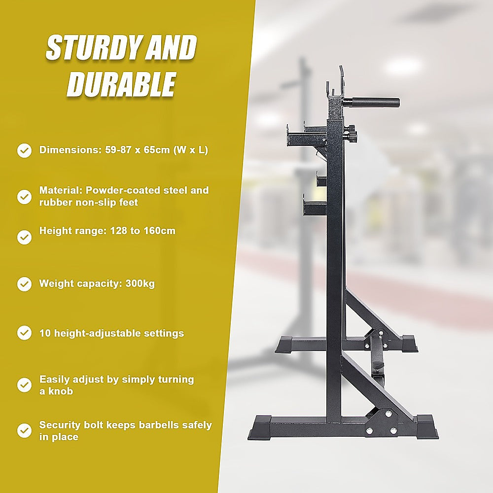 Commercial Squat Rack Adjustable Pair Fitness Exercise Weight Lifting Gym Barbell Stand V63-826911