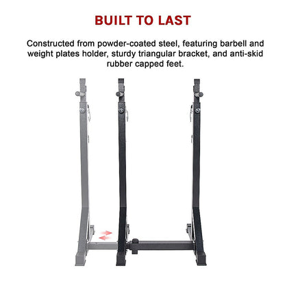 Commercial Squat Rack Adjustable Pair Fitness Exercise Weight Lifting Gym Barbell Stand V63-826911