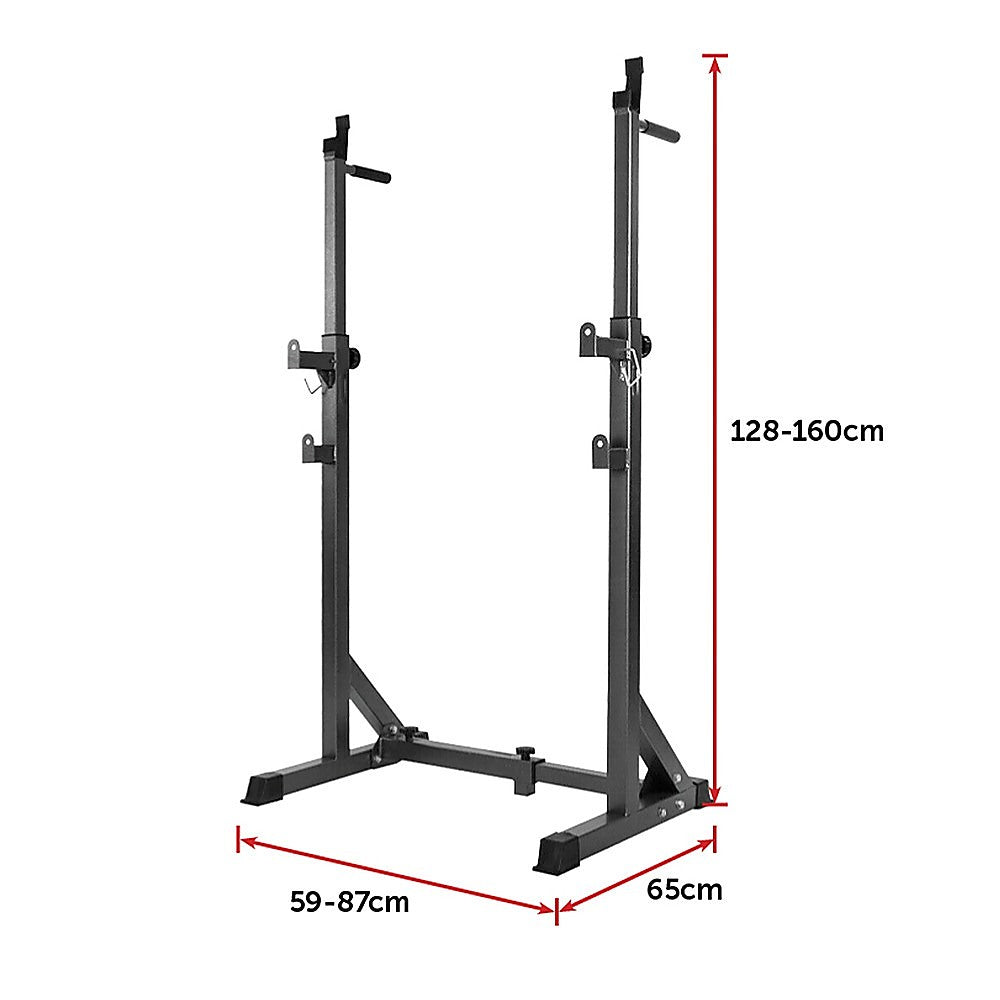 Commercial Squat Rack Adjustable Pair Fitness Exercise Weight Lifting Gym Barbell Stand V63-826911