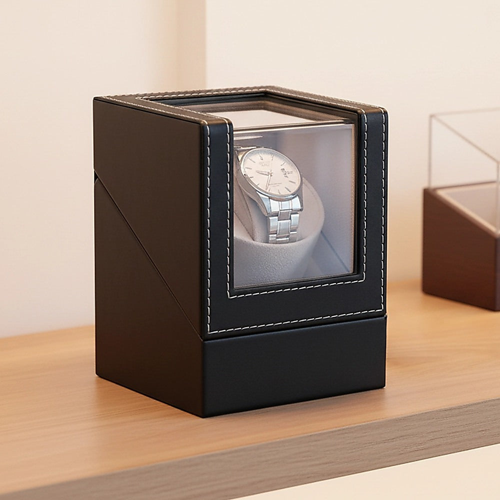 Automatic Watch Winder Display Box Case Motor Rotation Storage PU Leather V63-827061