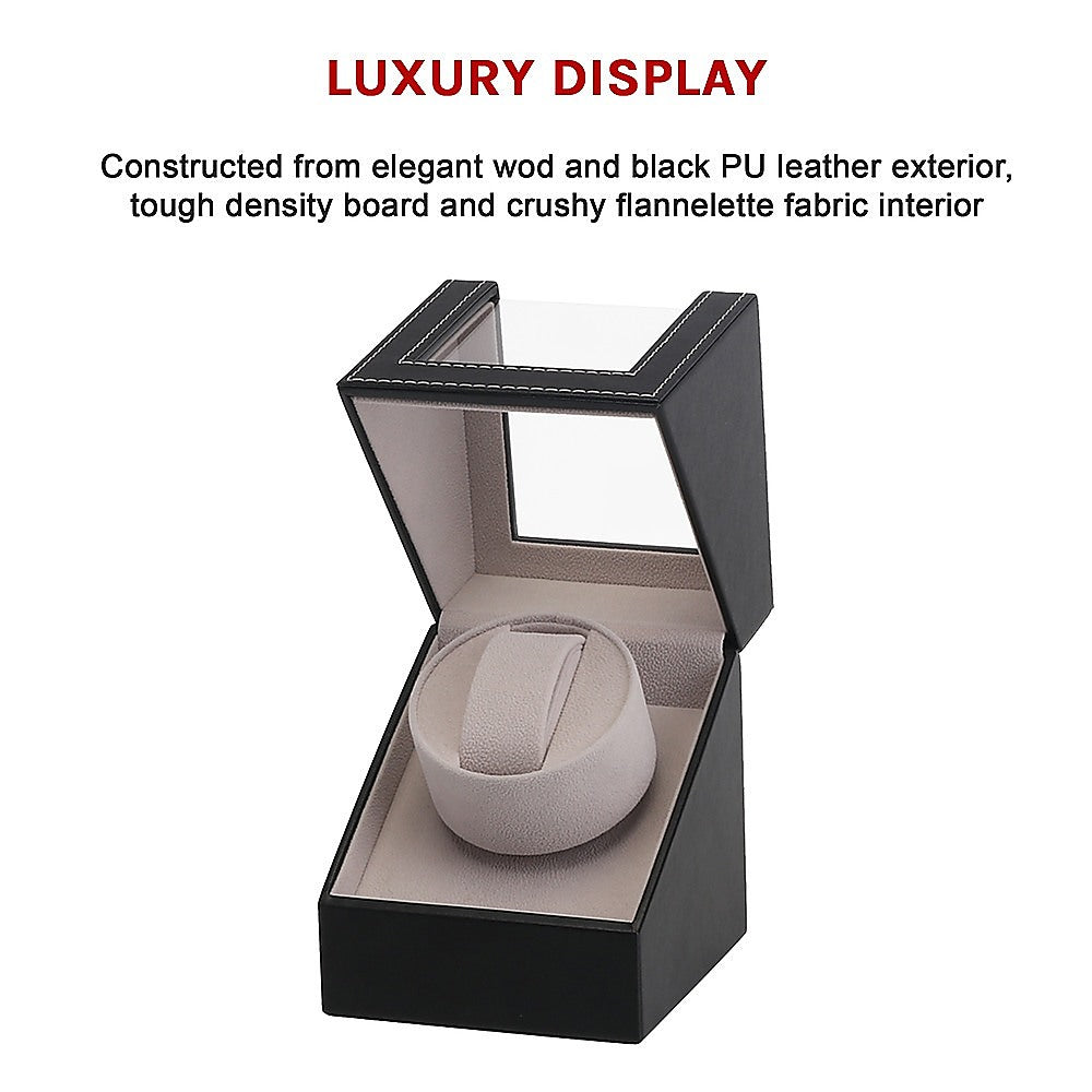 Automatic Watch Winder Display Box Case Motor Rotation Storage PU Leather V63-827061