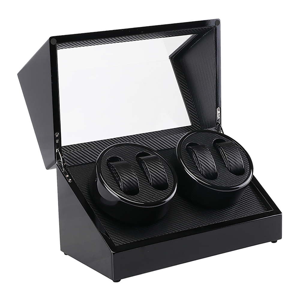Automatic Quad Watch Winder Wood Display Box Case Motor Rotation Storage V63-827071