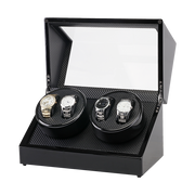 Automatic Quad Watch Winder Wood Display Box Case Motor Rotation Storage V63-827071