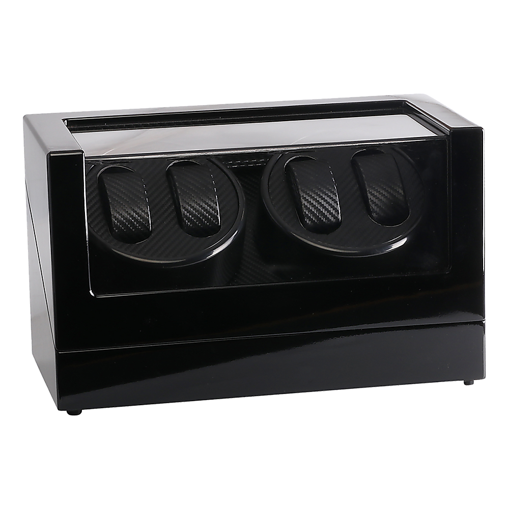 Automatic Quad Watch Winder Wood Display Box Case Motor Rotation Storage V63-827071