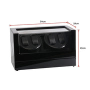 Automatic Quad Watch Winder Wood Display Box Case Motor Rotation Storage V63-827071