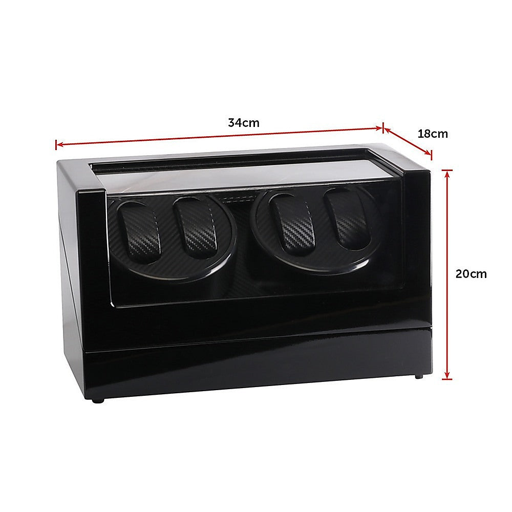 Automatic Quad Watch Winder Wood Display Box Case Motor Rotation Storage V63-827071