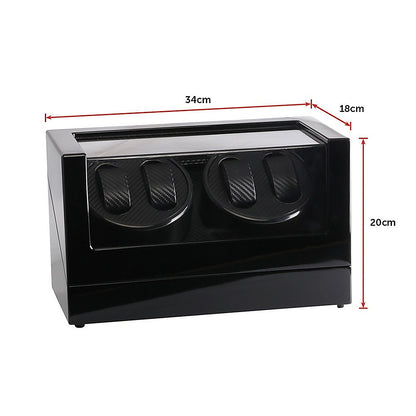 Automatic Quad Watch Winder Wood Display Box Case Motor Rotation Storage V63-827071