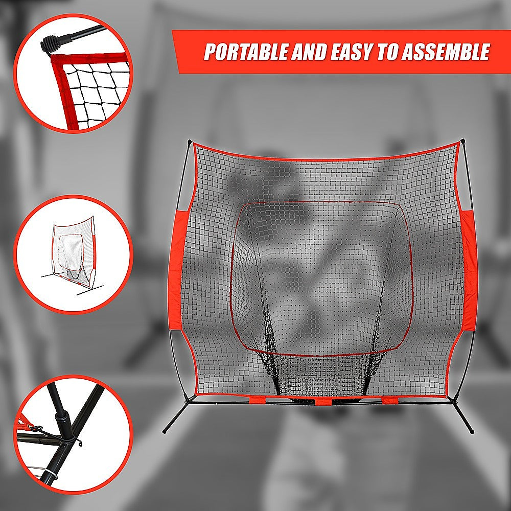 Portable Baseball Training Net Stand Softball Practice Sports Tennis V63-827091