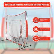 Portable Baseball Training Net Stand Softball Practice Sports Tennis V63-827091