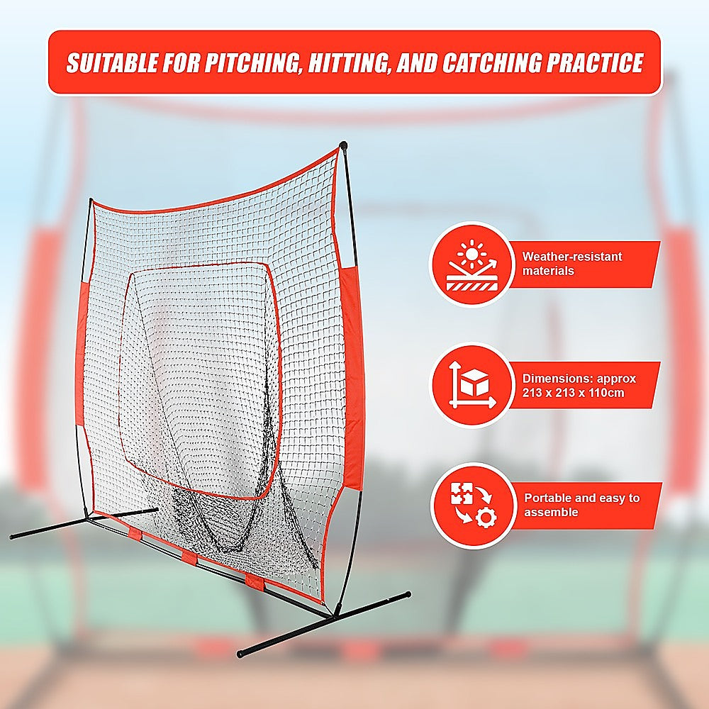 Portable Baseball Training Net Stand Softball Practice Sports Tennis V63-827091