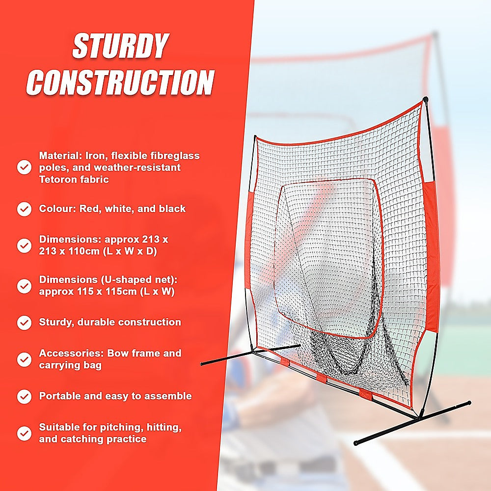 Portable Baseball Training Net Stand Softball Practice Sports Tennis V63-827091