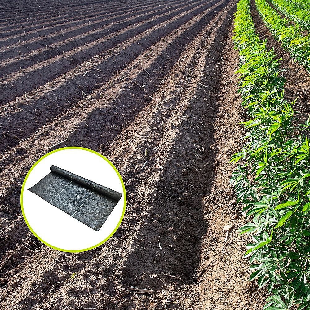 Heavy Duty Weed Control PP Woven Fabric Weed Mat Gardening Plant 1.83m x 30m V63-827111