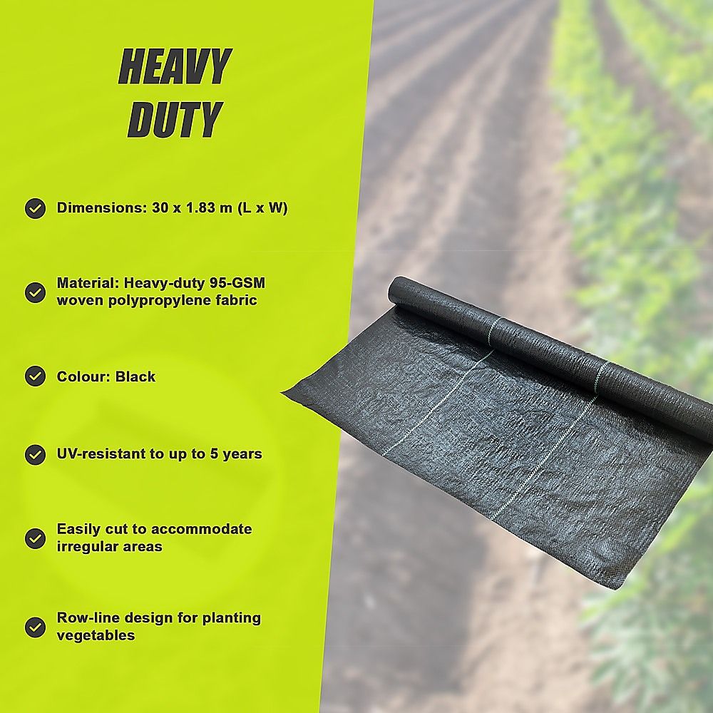 Heavy Duty Weed Control PP Woven Fabric Weed Mat Gardening Plant 1.83m x 30m V63-827111