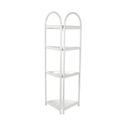 Shower Corner Shelf White Caddy Bathroom Shelves Organiser Bath Storage Rack 4 V63-827131