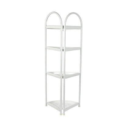 Shower Corner Shelf White Caddy Bathroom Shelves Organiser Bath Storage Rack 4 V63-827131