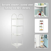Shower Corner Shelf White Caddy Bathroom Shelves Organiser Bath Storage Rack 4 V63-827131