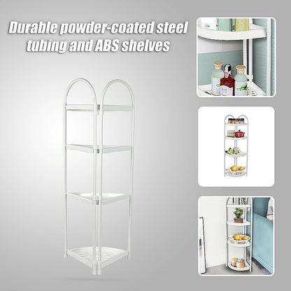 Shower Corner Shelf White Caddy Bathroom Shelves Organiser Bath Storage Rack 4 V63-827131