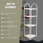 Shower Corner Shelf White Caddy Bathroom Shelves Organiser Bath Storage Rack 4 V63-827131