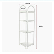 Shower Corner Shelf White Caddy Bathroom Shelves Organiser Bath Storage Rack 4 V63-827131